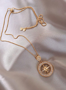 轻奢六芒星吊坠长款项链