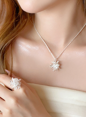 轻奢高级感银色烟花戒指女小众