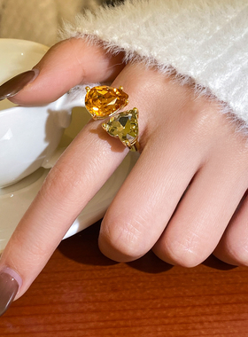 爱心水滴锆石开口戒指巨好看的