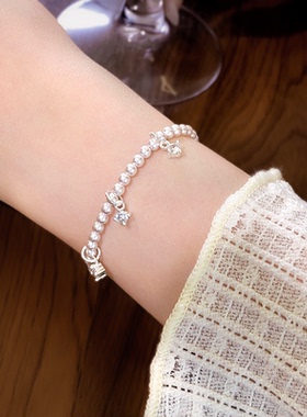 珍珠串珠手链几何方形锆石手串