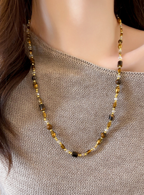 美拉德不规则串珠配饰项链锁骨链