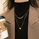 Double layered small waist necklace for women autumn and winter sweater chain