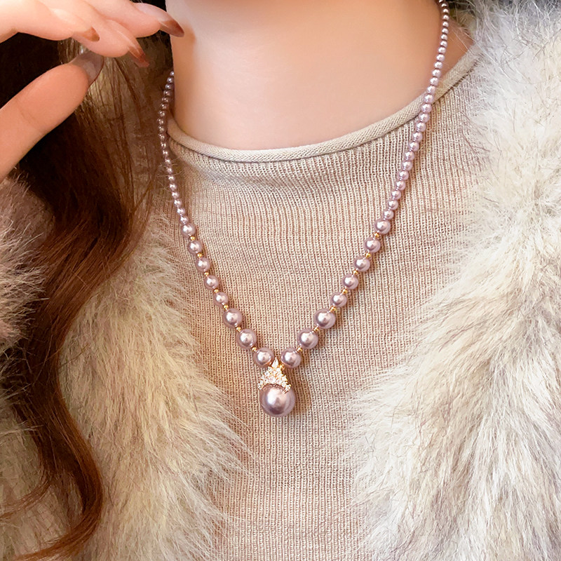 夸张珍珠毛衣项链女大气高档高级感轻奢2025新款吊坠颈链配饰秋冬,淘宝优惠券,粉丝福利购,淘宝优惠卷