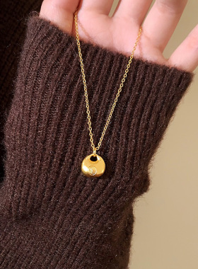 古法沙金富贵吊坠项链轻奢小众