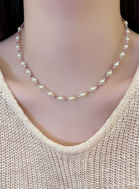 珍珠串珠项链高级感轻奢小众配饰