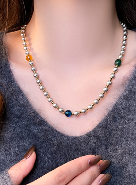 珍珠串珠项链大气高档高级感配饰