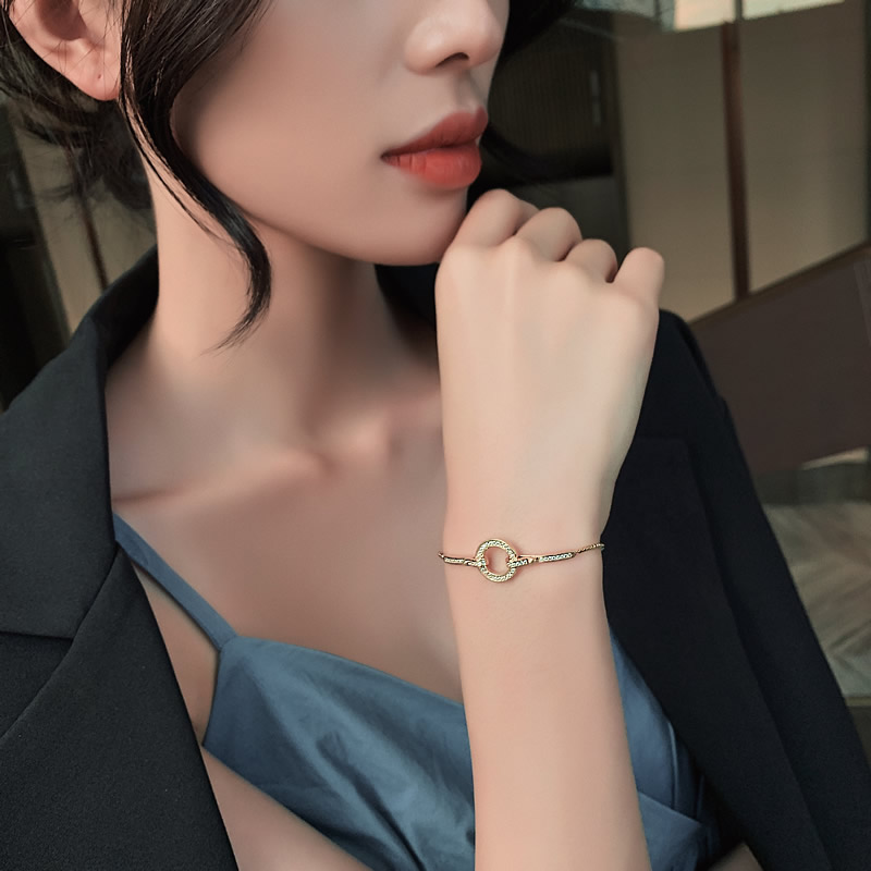 腕间光芒微镶工艺满钻圆环高级轻奢手链 达人网红手镯调节手环 ins 腕间光芒微镶工艺满钻圆环高级轻奢手链 达人网红手镯调节手环 ins
