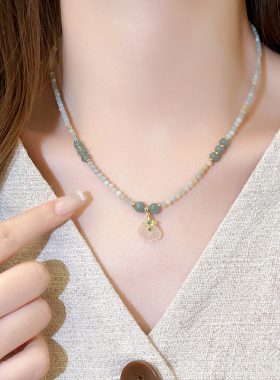 新中式祥云如意锁串珠项链配饰