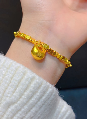 合金手链 南非矿金【小胖福手链】孟加拉赤金 北欧金锡金里外一色