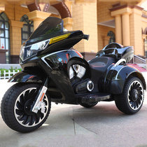 Childrens electric motorcycle with remote-controlled boy charging tricycle can take the big NPC number baby toy car double drive