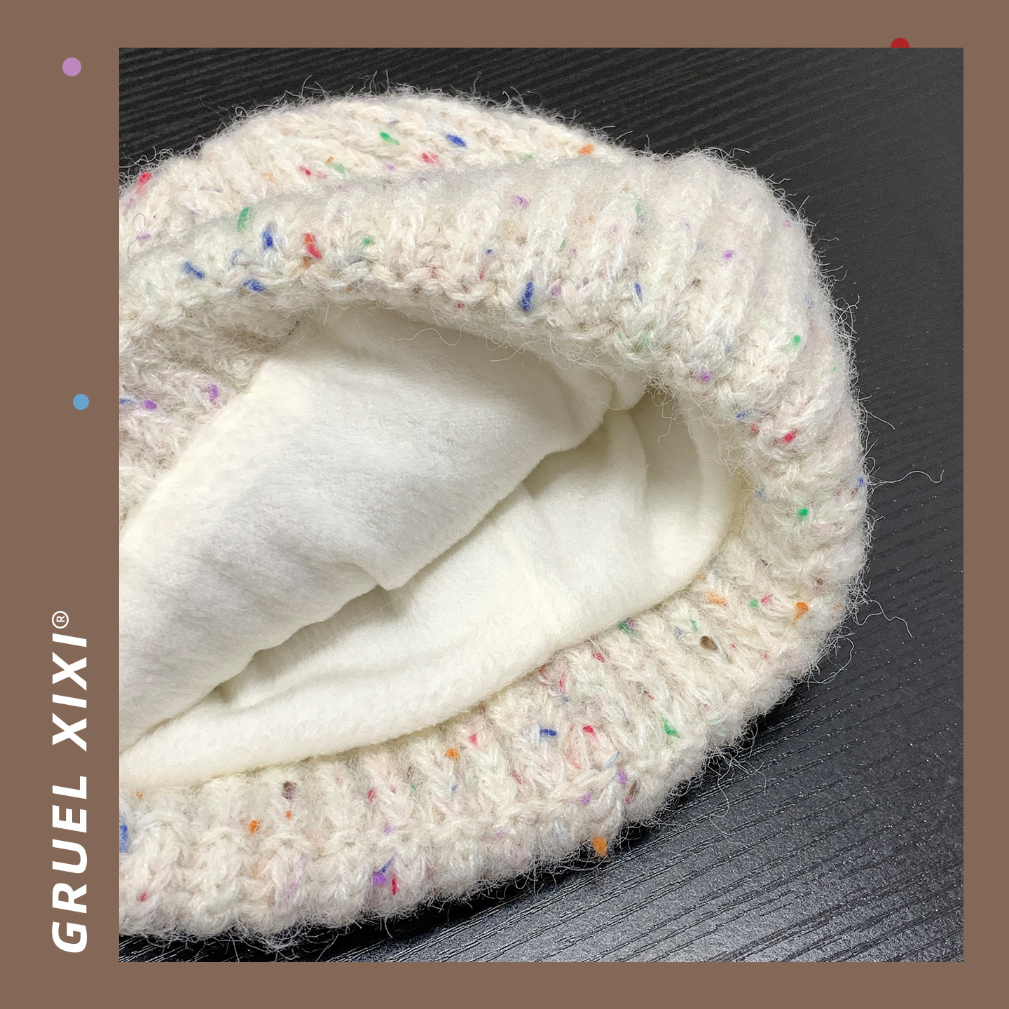 2025新款彩色点点加绒针织毛线帽女冬季保暖护耳冷帽百搭显脸小,淘宝优惠券,粉丝福利购,淘宝优惠卷