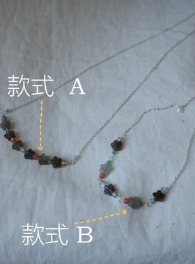 原创超美天然拉长石灰月光项链