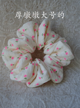 手工自制进口棉纱花花大小肠发圈
