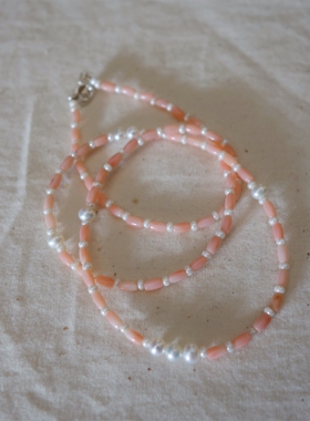 原创海竹珊瑚珍珠项链小众叠戴