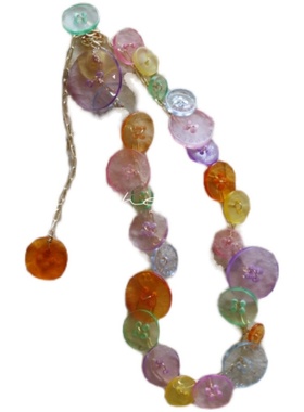 原创设计亚克力彩扣子独家颈链