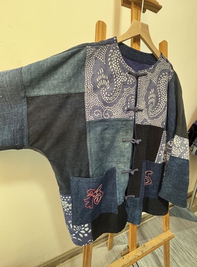 特色少数民族手工艺品纯手工土布衣服古布裤子蜡土布外套A472