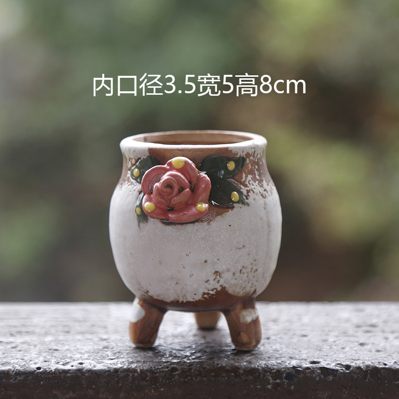 韩式手绘迷你拇指多肉花盆粗陶小清新高颜值可爱绿植盆器办公家用,淘宝优惠券,粉丝福利购,淘宝优惠卷