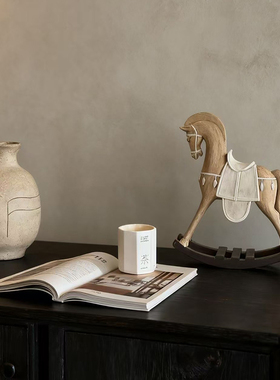 欧式仿木纹马摆件树脂装饰品