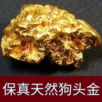 Natural Gold Meteorite Suction Gold Stone Old Ore Dog Head Gold Raw Stone Genuine Gold Ore Gold Ore Chite Property Swing Piece