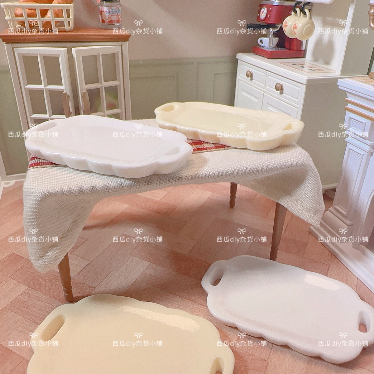 微景观早餐仿真托盘娃娃屋摆件盘子过家家diy冰箱贴场景食玩配件 - 图2