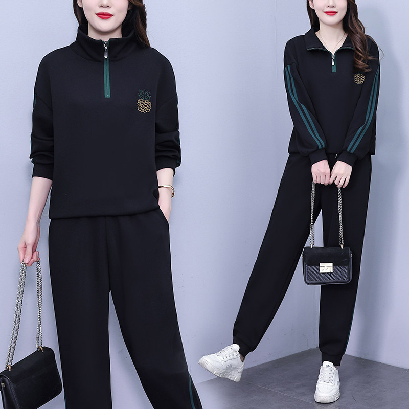 时尚休闲运动套装女秋季新款洋气妈妈减龄百搭气质立领卫衣两件套,淘宝优惠券,粉丝福利购,淘宝优惠卷