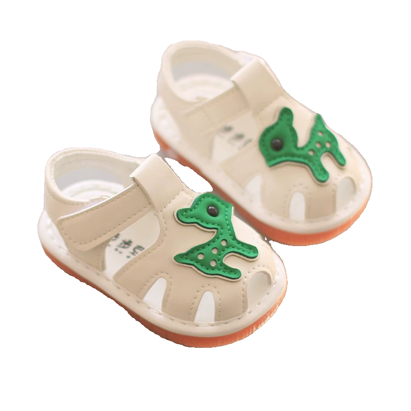 婴儿凉鞋子夏季宝宝学步鞋软底小童1一2岁男女儿童小孩叫叫鞋包头