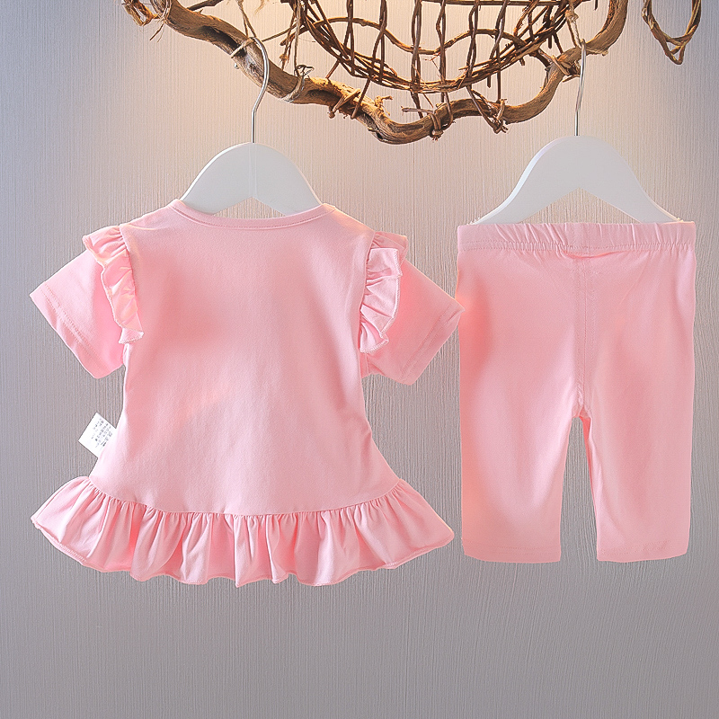 女宝宝套装2024新款夏装洋气婴儿童装纯棉夏天衣服女童短袖两件套 - 图2