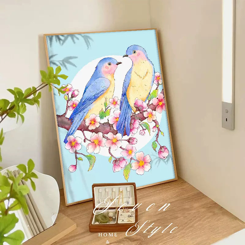 钻石画满钻新款砖石画手工贴比翼鸟花卉小件十字绣2026高颜值全钻,淘宝优惠券,粉丝福利购,淘宝优惠卷