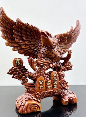 新款上市大展宏图老鹰仿花梨木木