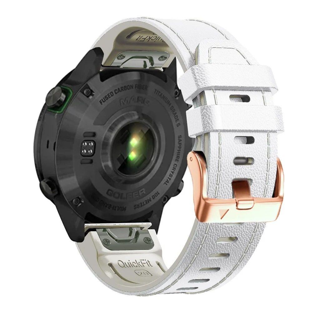 20mm适用佳明Fenix8 43mm贴皮硅胶表带 Fenix5s 6SPro皮革腕带 - 图3