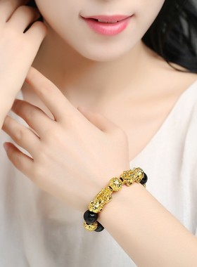 黑曜石女士六字真言大气手串