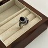 丨10% off area丨Black onyx twill twist ring new style inlay fashion niche design retro personality