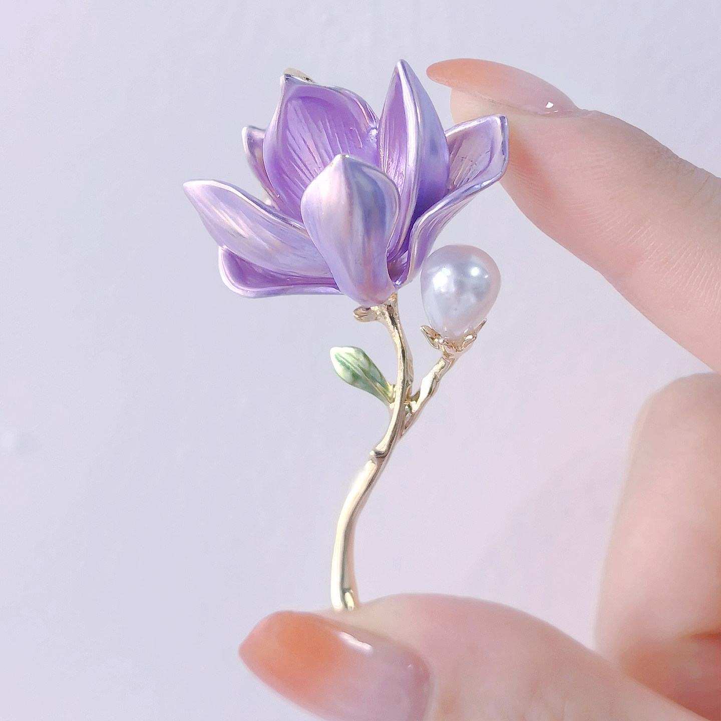 丨一折专区丨国风淡雅精致玉兰花胸针紫色花朵别针复古旗汉服胸花,淘宝优惠券,粉丝福利购,淘宝优惠卷