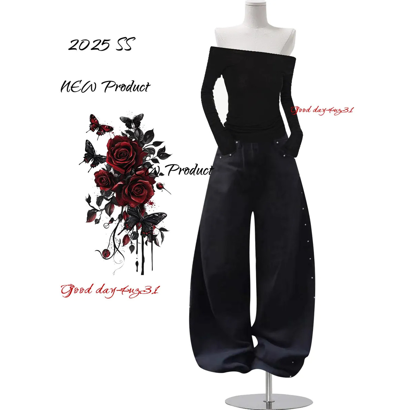 大码美式复古铆钉设计感牛仔裤女春季新款街头个性宽松黑色弯刀裤,淘宝优惠券,粉丝福利购,淘宝优惠卷