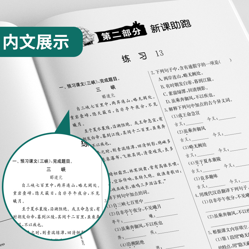 2023秋实验班提优训练暑假衔接版七升八年级语文人教版暑假作业教材同步练习册尖子生题库学霸强化练习册七年级下八年级上春雨教育-图2