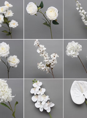 白色系绢花婚礼堂吊顶花仿真花