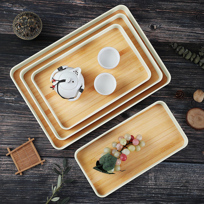 长方形木纹托盘家用水果盘子密胺放水杯日式深盘商用餐厅塑料茶盘,淘宝优惠券,粉丝福利购,淘宝优惠卷