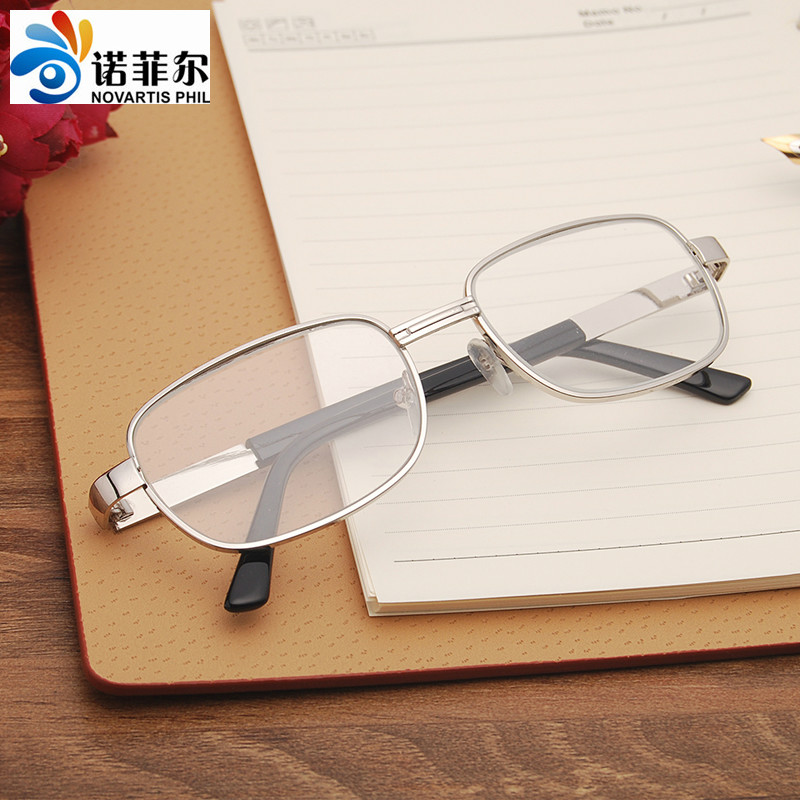 新款玻璃水晶老花眼镜男女高清老花镜抗疲劳非折叠眼镜阅读耐磨 - 图0