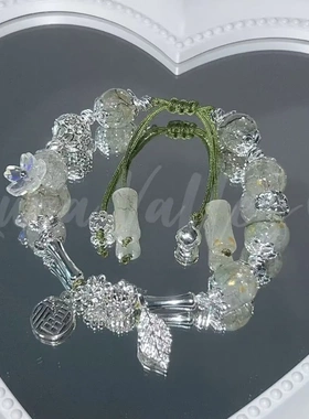 蒹葭｜ 小众原创设计琉璃珠新中式串珠手工编织绳手链国风