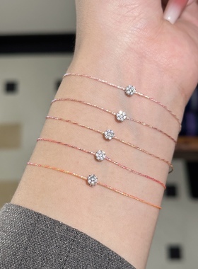 Blingbling细闪红手绳手链转运本命年送巴黎7钻全绳露思同款925银