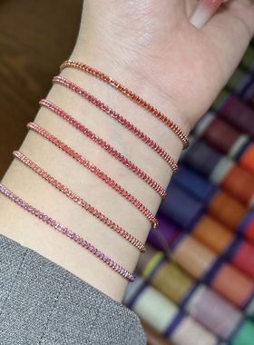 纯银镀金18K法国小红绳HOUHOU