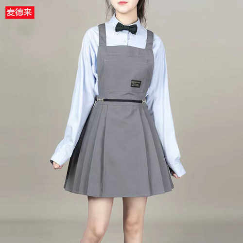 韩版时尚防水围裙logo印字餐饮专用工作服女时尚厨房防油污罩衣 - 图2