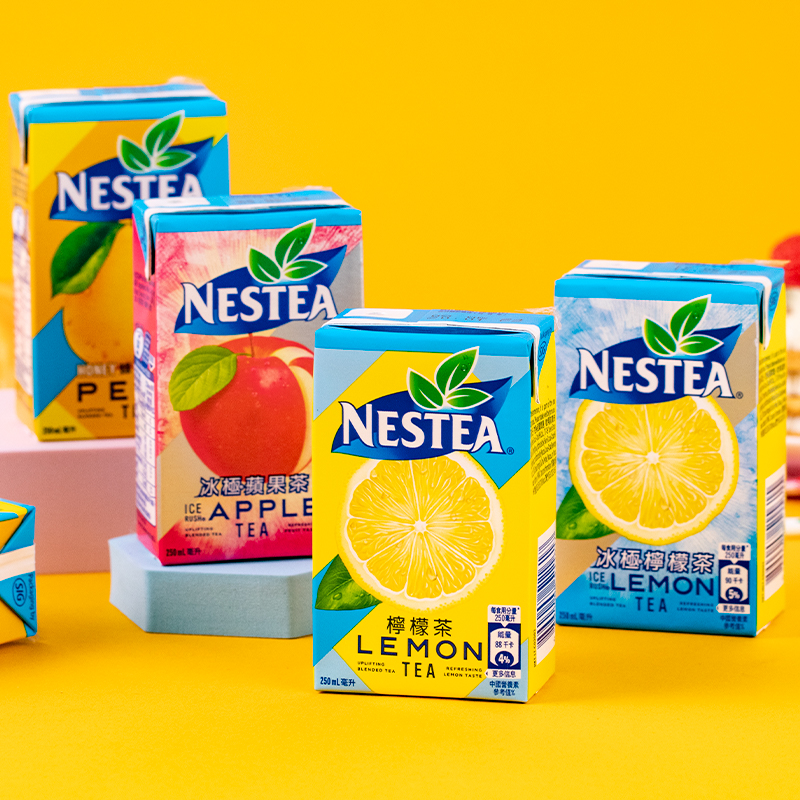 香港Nestea/雀巢冰极原味柠檬茶蜂蜜雪梨苹果茶进口饮料250ml*6盒 - 图0