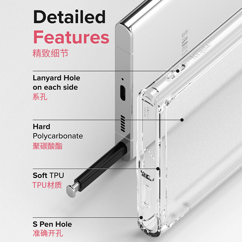 韩国Ringke适用三星S23/S24/S25 Ultra手机壳硅胶透明Plus+简约磨砂保护套 - 图2