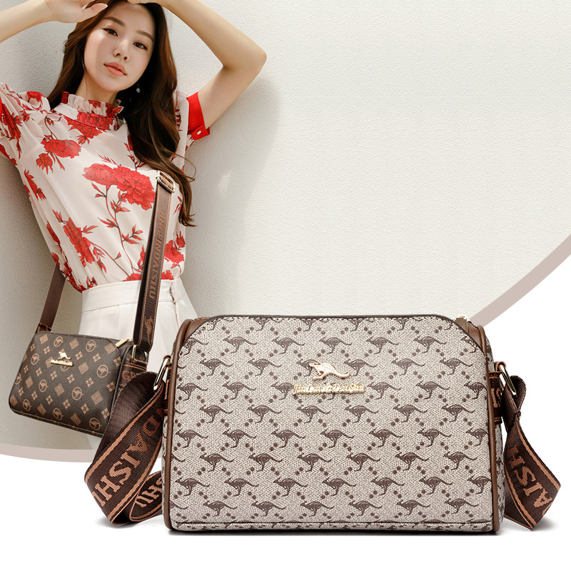 品牌真皮牛皮女包2025新款单肩斜跨手提包送妈妈婆婆包印花小方包,淘宝优惠券,粉丝福利购,淘宝优惠卷