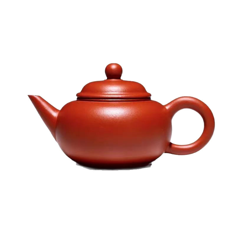 Authentic Yixing small-capacity purple clay pot ore Dahongpao sketch horizontal pot one-person kung fu teapot tea set 80cc