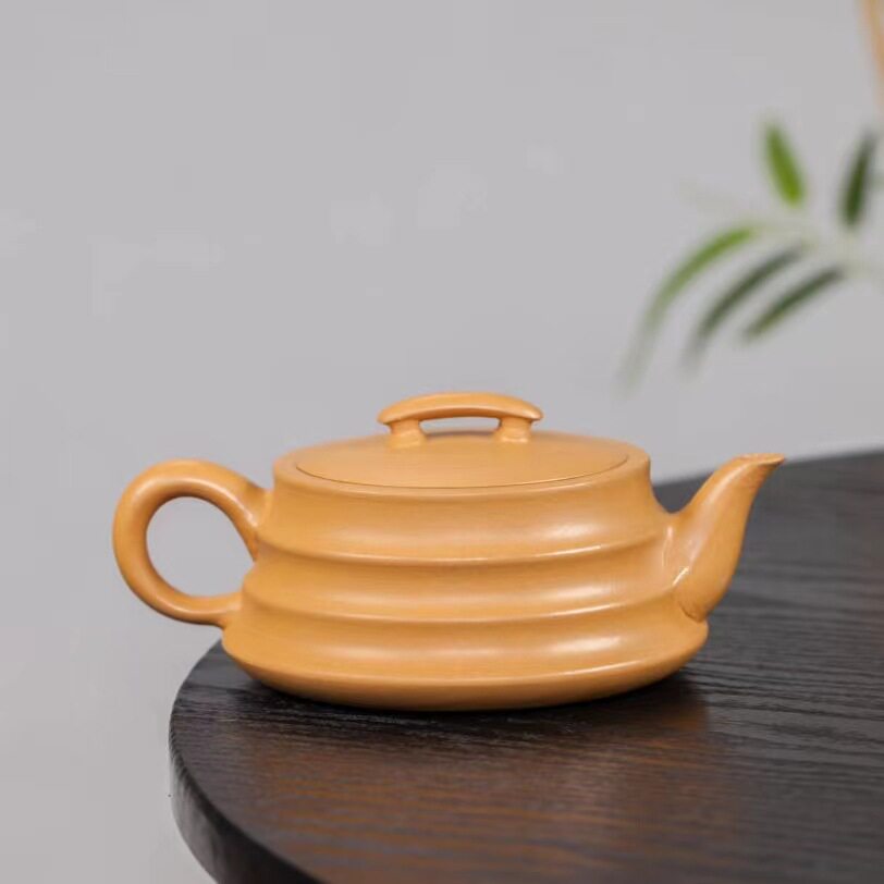 Authentic Yixing purple sand pot, raw ore, stale gold section mud, rising step by step, household high-end teapot, tea set and gift