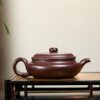 Authentic Yixing purple sand pot original ore stale purple vermilion mud plum blossom flat belly pot household kung fu teapot tea set gift