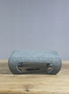 天然青石四方壶承底座整石雕刻干泡台茶盘玄关禅房办公室装饰摆件