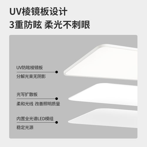 三雄极光全光谱护眼客厅吸顶灯现代超亮三防卧室极简全屋套餐灯具 - 图2